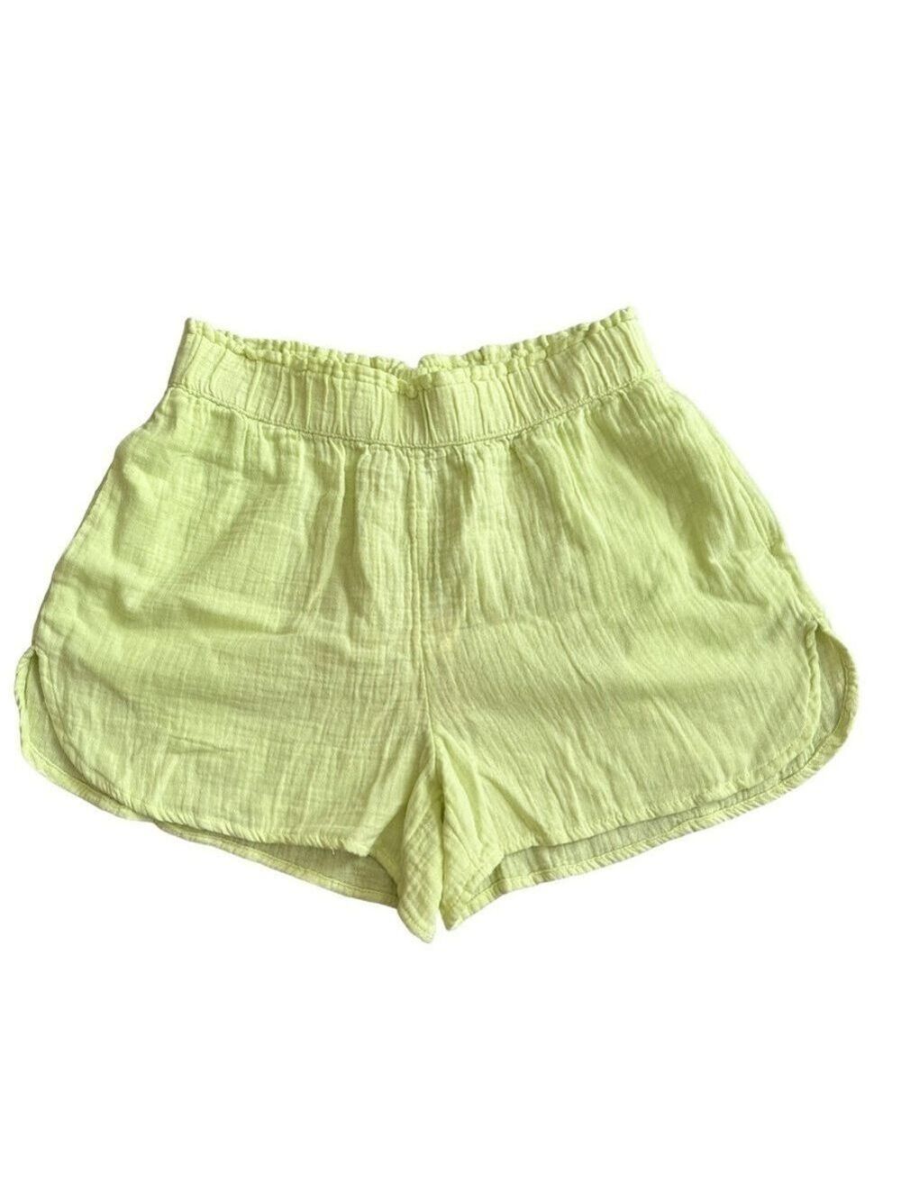 Universal Thread Linen Look Elastic Waist Pull On Dolphin Hem Cotton Shorts
